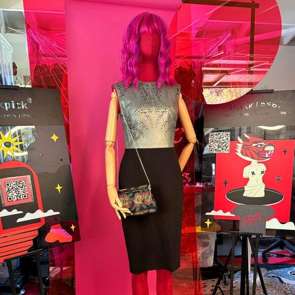 Catherine Deane Bronze Leather Midi Dress – Vintage-Inspired, Size 6 - Picture 1 of 12